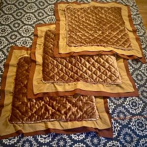 Victorian Heart Company quilted brown velvet throw pillow covers Boho Chic three